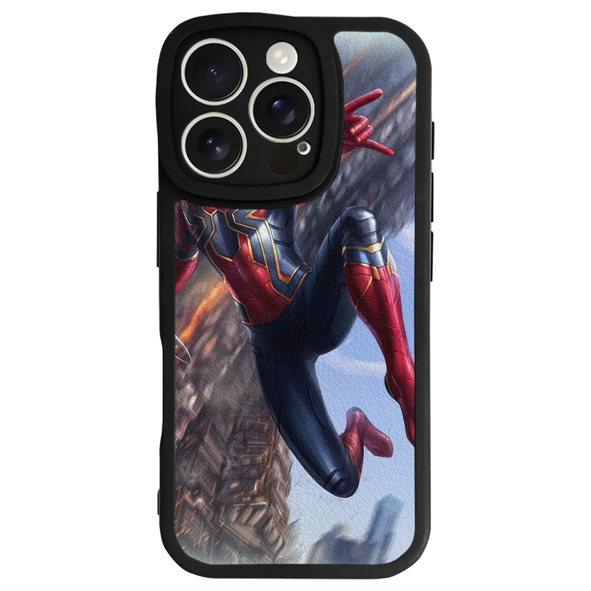 （画像用） Spider Man スパイダーマン 【iPhone 16シリーズ対応】シリコンスマホケース（レザー調） 材質：シリコン